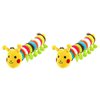 POPETPOP Yellow Caterpillar Toy Pet Squeaker - 2pcs Dog Chew Toy, Soft Short Plush Toy Interactive Dog for Puppy (Colorful Caterpillar) Squeaky Pet Sound Toy