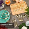 Gold Plastic Silverware Set, Plastic Gold Cutlery Utensils 4 Inch Tasting Gold Mini Forks and Spoons for Ice Cream Sample Desserts Sampling Pudding Appetizers Cocktails Party Bulk (240 Pcs)