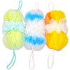 Loofah Sponge Luffas Shower Puff Pouf Ball Exfoliating Body Back Scrubber for Men&Women(3-Pack)