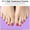 DUKASOU Semi Cured Gel Pedicure Strips, (Hibiscus Flower)26 PCS Gel Nail Strips Works with Any UV Light, Salon Quality Gel Nail Stickers，Easy to Apply & Remove