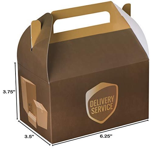 Hammont Paper Treat Boxes -Party Favors Treat Container Cookie Boxes Cute Designs Perfect for Parties and Celebrations 6.25" x 3.75" x 3.5 (UPS paper treat box)