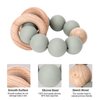 Socub Baby Teething Toy, Organic Baby Teething Ring, Silicone & Beech Baby Rattle Teether for baby 3+ Months, BPA Free, Ether