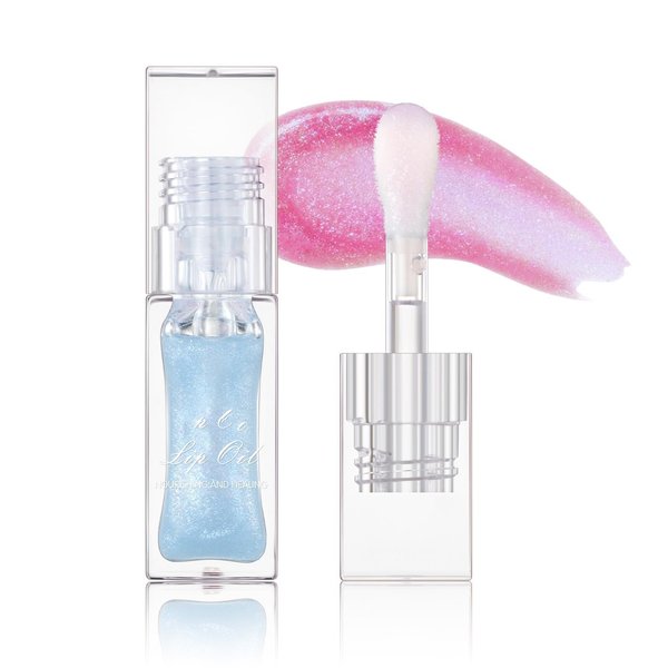 MAEPEOR Changing Lip Gloss 7 Colors Moisturizing Non-sticky Lip Oil Gloss Nourishing Shiny Glossy Lipgloss for Lip Care and Dry Lip (Color 02)