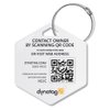 Dynotag® Web Enabled Smart Deluxe Steel Property ID Tag + Steel Ring, with DynoIQ™ & Lifetime Recovery Service. Hexagon (Geometric Design)