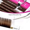 TDANCE Dark Brown Lash Extensions Colored Lash Extensions 0.03/0.05/0.07/0.1/0.15mm C/CC/D/DD/J/B/L Curl Premium Brown Eyelash Extensions Salon Use (Dark Brown,0.15-C,8-15mm)