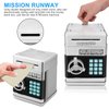 Renvdsa Electronic Password Piggy Bank Cash Coin Can Auto Scroll Paper Money Saving Box Toy for 6 7 8 9 10 11 12 Years Old Kids Gifts (Silvery)