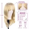 TuTive Blonde Wigs for Women Layered Wig With Bangs 22 Inch Shoulder Length Mixed Color wig Natural Looking Synthetic Hair Wig for Daily Party Use(Blonde Mixed)