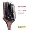 Kent LPB2 8.25" Small Square Paddle Cushioned Wet Dry Pro Hair Brush. Grooming, Detangling, & Smoothing Floral Print. Best Flat Everyday Men Women Brush For Curly, Thick or Thin Hair and Wigs