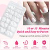 Lifextol 240pc Square Press on Nails Short Fake Nails Press ons with Glue&Adhesive Tabs, White Acrylic Nails Press on Nails Square Nail Tips Petite Glue on Nails False Nails Artificial Fingernails