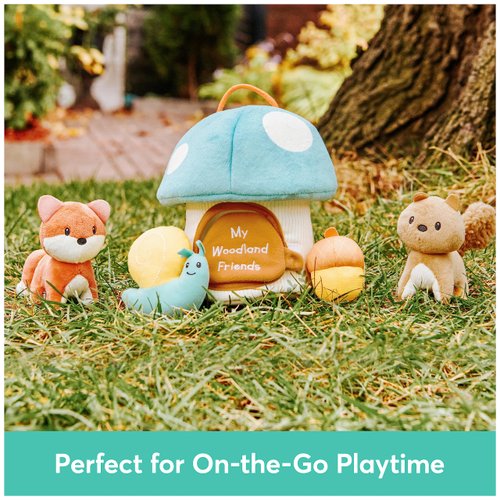 GUND Baby Play Soft My Woodland Friends 5-Piece Plush Playset with Rattle, Squeaker & Crinkle Plush Toys, Sensory Toy for Babies & Newborns, 7.5”
