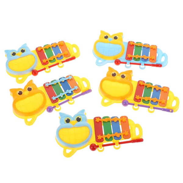 Toyvian Small Musical Instruments Xylophone Toy mini percussion instrument small xylophone toy instrument award Owl Pattern: 5pcs Childrens Toy