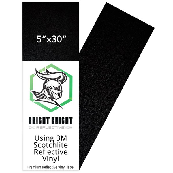 Black Reflective Tape Motorcycle Helmet Stickers 5x30. Made With 3M Reflective Tape. Vinyl Reflective Stickers for Trailers, Cars, Bikes, Rims. Waterproof Reflective Vinyl Roll by Bright Knight Decals