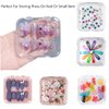 SUKPSY 4pcs Plastic Press on Nail Storage Box with Adhesive Double Sided Tape Fake Nail Display Storage Box Acrylic Nail Packaging Box for Nail Salon Home Storage Supplies(Pink/Clear)