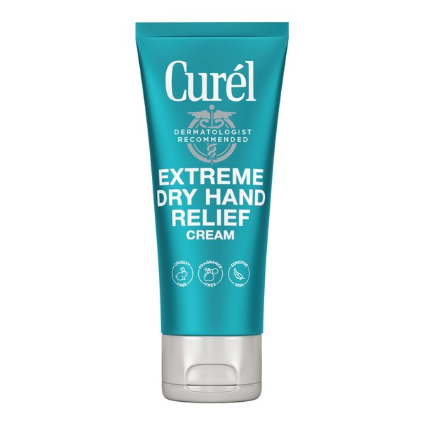 Curel Extreme Dry Hand Dryness Relief, Travel Size Hand Cream, Easily Absorbed for Long-Lasting Relief after Washing Hands, with Eucalyptus Extract, 3 Ounces