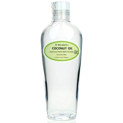 Dr Adorable - 8 oz - Fractionated Coconut Oil - 100% Pure Natural Organic