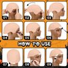 Wavwavw 6 Pcs Halloween Bald Caps Makeup Latex Bald Head Wig Cap Bald Hat Cosplay Makeup Costume Accessories for Women Men(Novel Style,Pink and Beige)