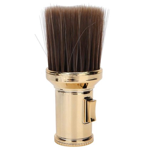 Barber Neck Duster Brush, Multifunctional Broken Hair Sweep Brush Neck Duster Brush Beard Shaving Brush for Barber Shop(Gold)
