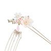 Leadigol Vintage Hair Sticks,Chinese Style Hair Sticks, Long Tassel Hair Stick Flower Crystal Pearl Hair Pins,Handmade Hair Sticks/Hair Comb/Earrings Set