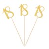 Gold Glitter 18th Birthday Centerpiece Sticks, 12-Pack Number 18 Table Topper Anniversary Party Decorations