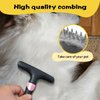 Pet Hair Remover, Portable Dog Cat Hair Remover Lint for Hairball, Fuzz, Carpet Restoration, Carpet Rake, Carpet Groomer Rake, Shag Rug Rake, Hair Cleaner Suitable for Rug and Carpet (Pink)
