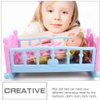 Toyvian Baby Doll Crib Baby Doll Bed Toy Baby Doll Bed Doll Furniture Plastic and Cloth Doll Crib Girls Pretend Play Doll Bed Toy Doll Crib Kids Toy Birthday Gift(Blue), 37X24CM