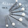 Bartosi Pearl Hair Clips White Pearl Hair Pins Beaded Bridal Hair Barrettes Bride Wedding Hair Accessories for Women and Girls (Pack of 7)