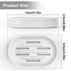 Topsky 2 Pack Soap Dish for Shower, Sink, Bathtub, Oval Plastic White Soap Bar Holder with Drain, Easy to Clean, Durable