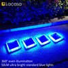 Lacasa Blue Solar Deck Lights 4 Pack, Dusk to Dawn Large Battery Step Lights, Big Solar Powered Waterproof Dock Lights, LED Solar Lights Outdoor Garden Stair Driveway Walkway Pathway Warning Lamp