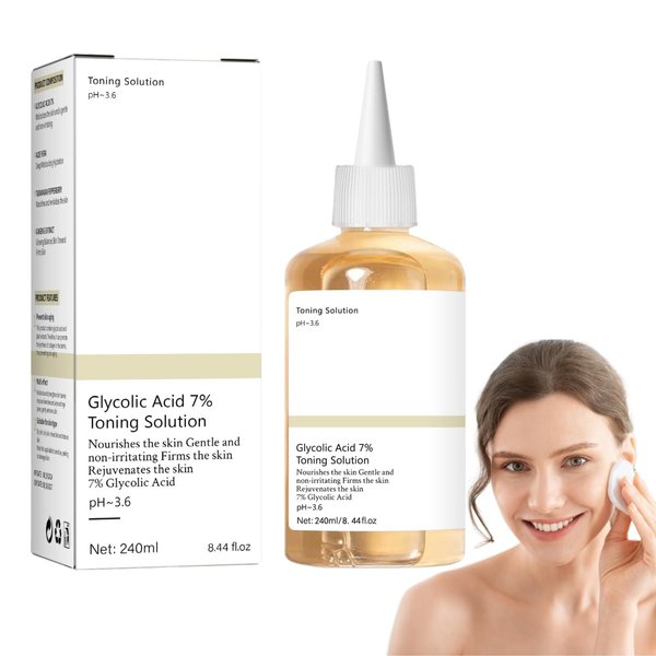 Acid 7% Toner,Glycolic Sour 7% Toning, Facial Exfoliation Astringe Pores, Solution for Blemishes and Acne, Rejuvenate Your Skin (240ML)