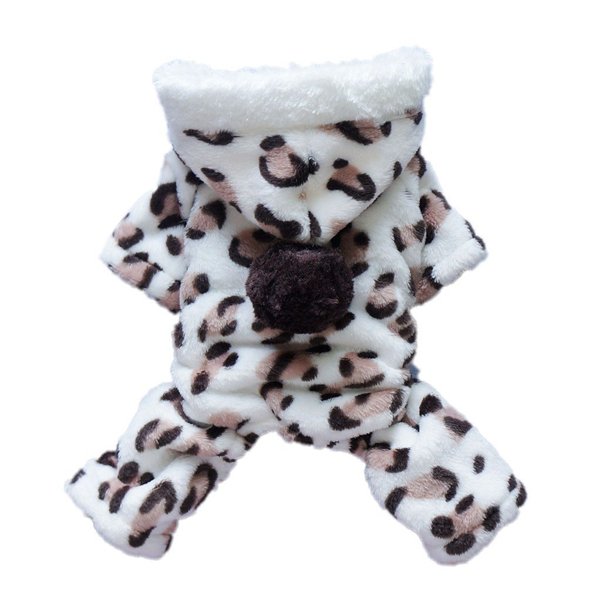 Petparty® Adorable Leopard Dog Coat for Dog Hoodie Dog Clothes Soft Cozy Pet Clothes (Leopard,L)