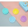100 PCS Disposable Plastic Glue Pallet Pad for Eyelash Extensions Purple Flower Shaped Lashes Gasket Adhesive Pigment Holder Base for Nail Art or Tattoo Ink