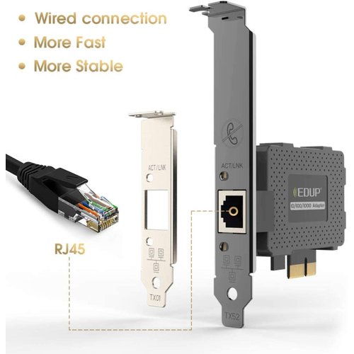 EDUP Gigabit Ethernet PCI Express PCI-E Network Card 10/100/1000Mbps RJ45 LAN Adapter Converter for Desktop PC