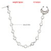 Octwine Women Crystal Nose Rings Earrings Chain Hoops Earrings Chain Fake Nose Ring Chain Non Piercing Nose Rings Earrings to Dangle Halloween Earring for Women (Silver)