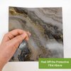 funlife 50Pcs Peel and Stick Kitchen Backsplash, Self-Adhesive Waterproof Tile Stickers, Retro Wall Decals for Home Bathroom Laundry Room Decor, 5.9"x5.9" Brown Marble