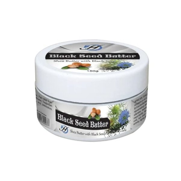 HERBOGANIC Whipped Black Seed Shea Butter - All-Natural, Organic Body Moisturizer for Soothing and Hydrating Skin