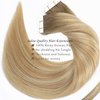 Lacer Tape in Hair Extensions Human Hair 14 Inch Natural Weft #8 Light Brown Fading to #12 Light Brown with #60 Platinum Blonde Double Sided Extensions Human Hair 50g 20pcs