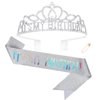 GAFATORY Birthday Sash Silver It's My Birthday Sash and Crown Birthday Girl Sash Birthday Crown Gift Party Decorations for Women Girls