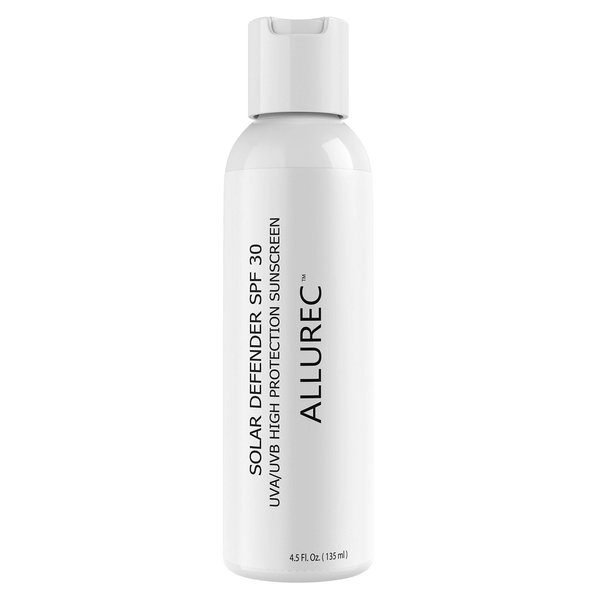 ALLUREC™ Solar Defender SPF 30 UVA/UVB High Protection Sunscreen Lotion Moisturizer Waterproof Unscented Non-Greasy Sport Anti-aging Daily Use for Face Sensitive Skin All Types Women Men Kids Unisex