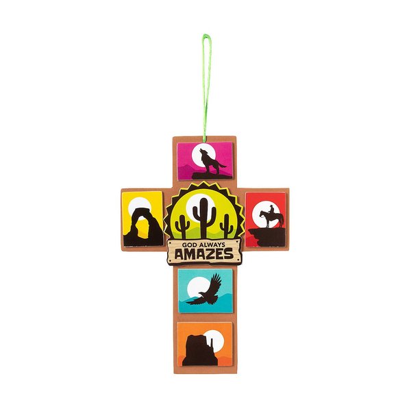Fun Express Southwest VBS Cross Sign Craft Kit - VBS Vacation Bible School Supplies/Decor - Makes 12