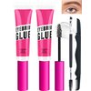 Clear Eyebrow Setting Gel-2 Pcs Transparent Thickening Brow Fix Glue,Waterproof Sweat-Proof Eye Brow Repair Liquid Brow Styling Gel,Brow Fast Sculpt Lift Glue,Long Lasting Brow Makeup for Women-Set 09
