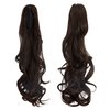 OMGREAT Clip In On Hair Extensions Medium Brown Claw Ponytail Extensions Hair Piece Curly for Women Synthetic Heat-Resisting 18 Inch