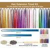 LyoRuSi Hair Tinsel Kit, Fairy Tinsel Hair Extensions With Tool 5250 Strands 14 Colors Glitter Hair Tinsel Kit Heat Resistant Accessories for Girls Women Kids (48 Inch)