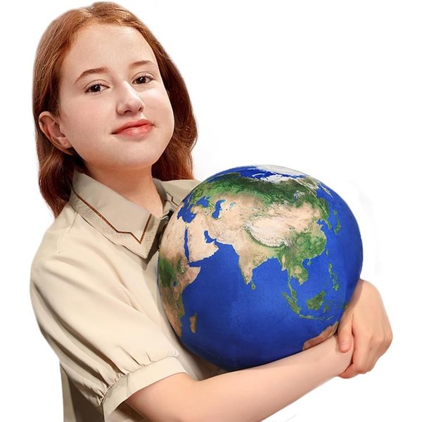 XIGUI Ultra-ealistic 3D Planet,Moon,Earth,The Sun,Pillow Plush Toys,for Kids Teens Adults, for Teachers and Parents, Educational Toy Learning, 10.6 in (The Earth)