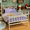 Funky Mini House 1:12 Scale Miniature Iron Bed, Dollhouse Furniture BJD Ob11 Accessories, Floral Mattress and Pillow Set, White