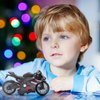 MING YING 66 Pull Back Motorcycle Model - 1:12 Scale Toy Motorcycle,Motorcycle Toy with Light and Music Gift for Children Boys and Girls (Black)