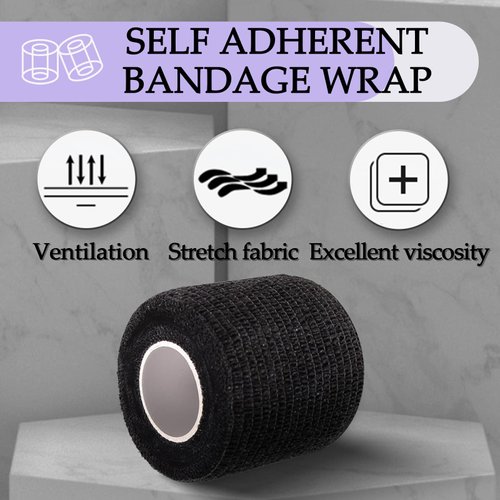 Tattoo Grip Tapes, Usiriy 6pcs Self-Adherent Grip Tape Rolls Tattoo Grip Tape Tattoo Grip Cover Wraps Sports Tape Cover Tattoo Wraps Tattoo Supplies