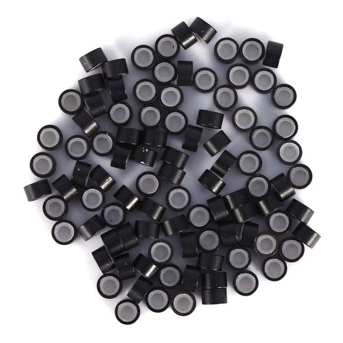 Hair Tinsel Beads Silicone Beads For Hair Extensions 5 Bottle/Set 500 Pcs Silicone Micro Link Rings 5Mm Lined Beads For Hair Extensions Tool