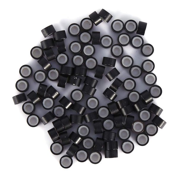 Hair Tinsel Beads Silicone Beads For Hair Extensions 5 Bottle/Set 500 Pcs Silicone Micro Link Rings 5Mm Lined Beads For Hair Extensions Tool