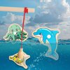 ONEST 34 Pieces Magnetic Fishing Game for Kids Wooden Magnet Fishing Game Wooden Magnetic Fishing Toys for Kindergarten Preschool Girl Boy