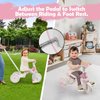 YGJT 5 in 1 Tricycle for Toddlers 1-3, Toddler Balance Bike with Parent Steering Push Handle and Removable Pedal, Kids Trike Baby Toys for 1 2 3 Year Old Boys Girls, Birthday Gifts(Pink)